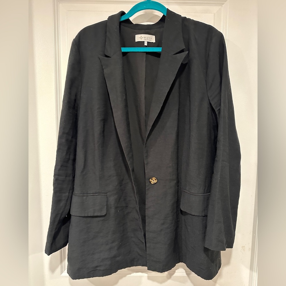 Wayf Black Blazer Classic Suit Jacket
